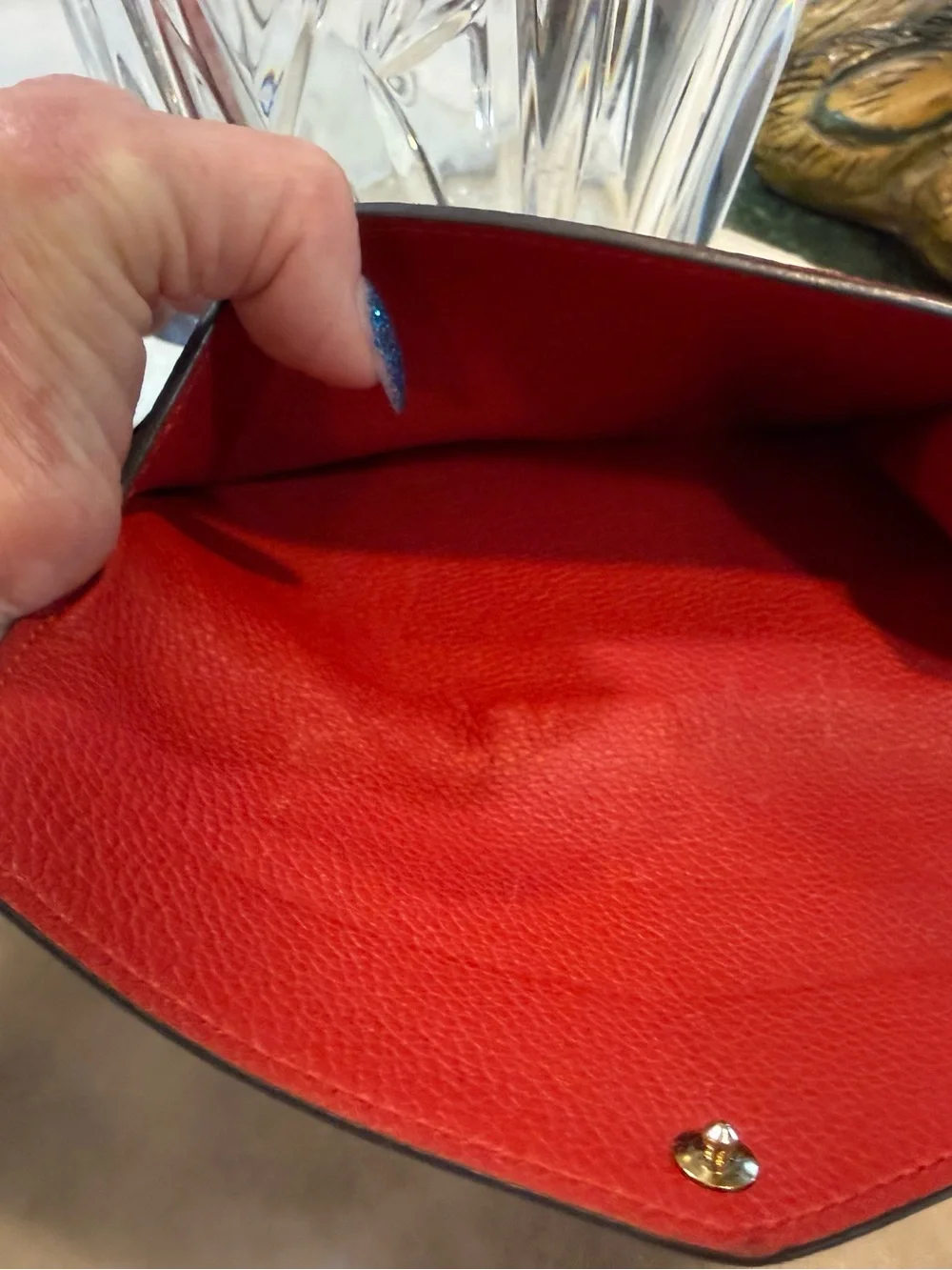 Louis Vuitton Mono Pallas Wallet Monogram & Red Leather. Very Good Condition